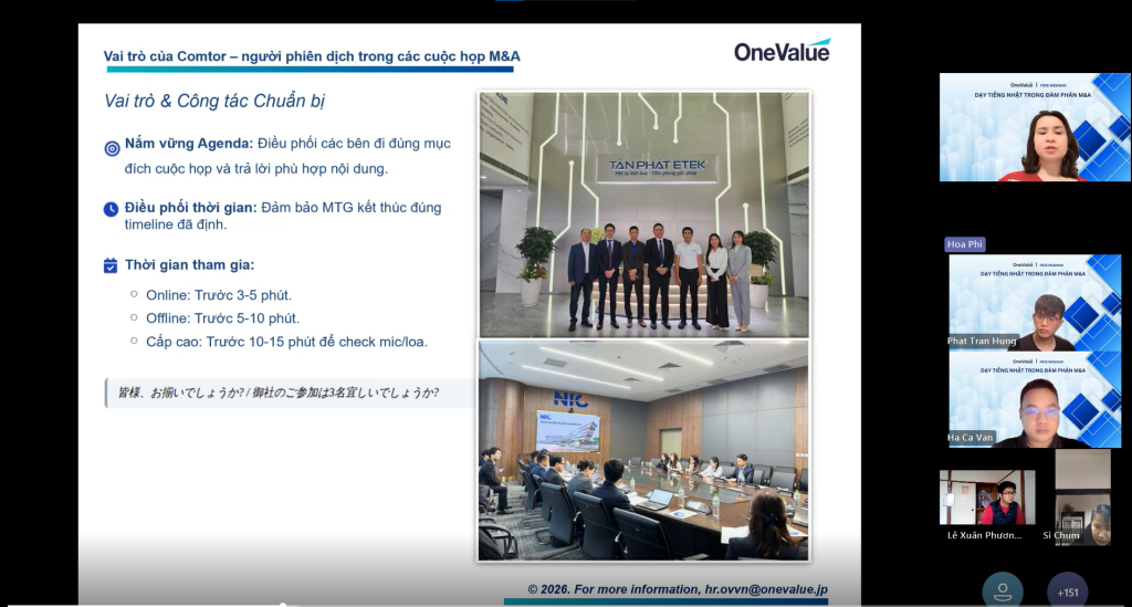 Dạy tiếng Nhật trong M&A 