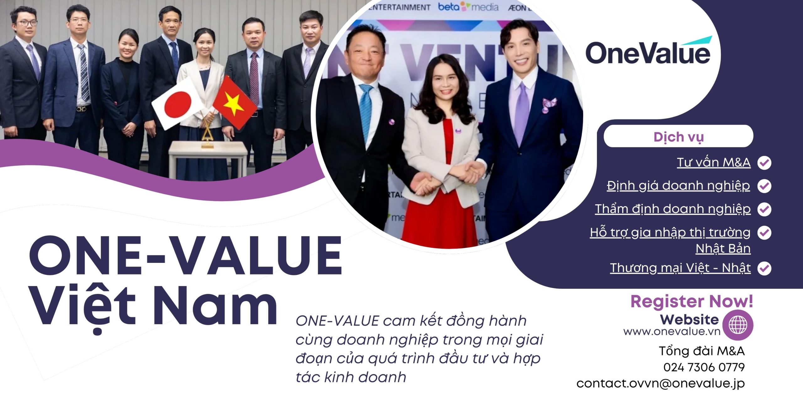 Hãy chia sẻ thêm thông tin để các chuyên gia M&A của ONE-VALUE có thể đưa ra những giải pháp tư vấn lộ trình tối ưu và phù hợp nhất với đặc thù nội tại của doanh nghiệp!